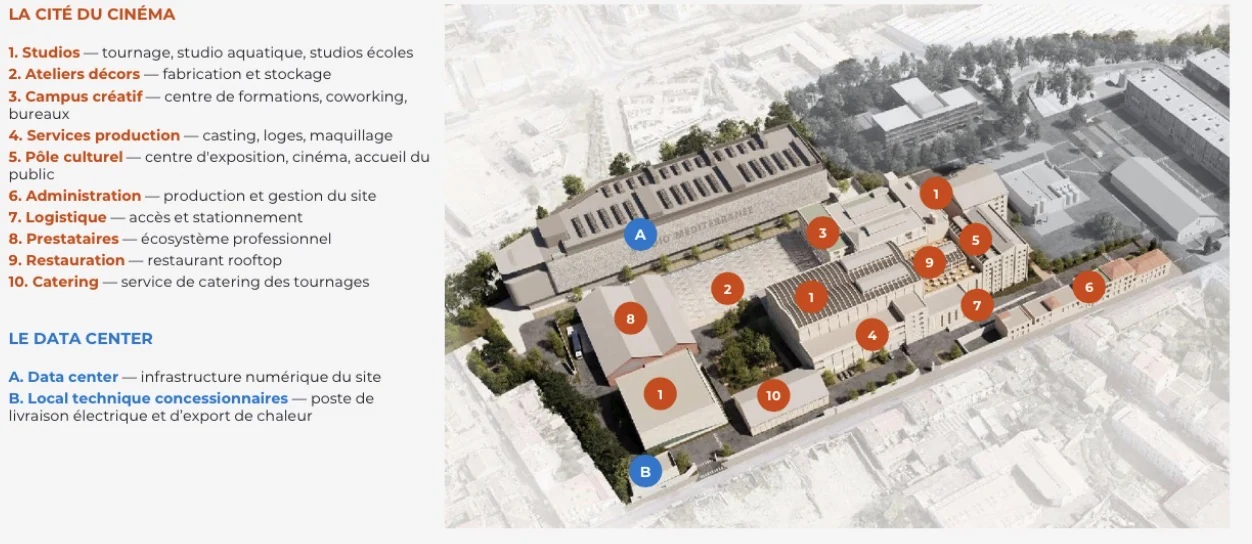 Plan aérien interactif du campus des Studios de la Méditerranée